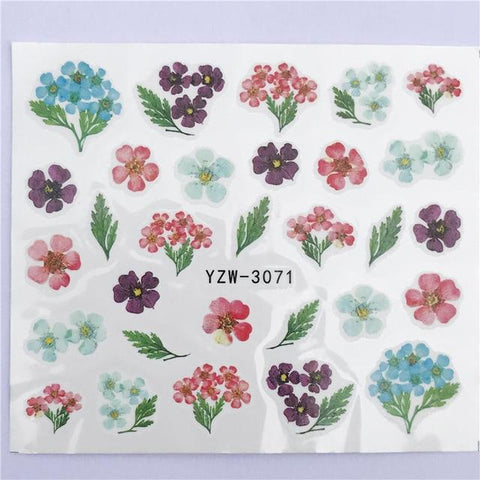WUF 1pcs Hitoro Flower  Nail Stickers Water Transfer Decals Decoration Dream Cather Slider For Nail DIY Tips