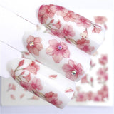 WUF Fresh Rose / Flower / Butterfly Water Transfer Nail Art Sticker Decal Slider Manicure Wraps Tool Tip