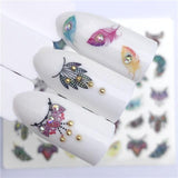 WUF Fresh Rose / Flower / Butterfly Water Transfer Nail Art Sticker Decal Slider Manicure Wraps Tool Tip