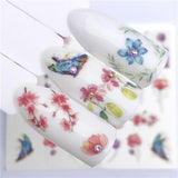 WUF Fresh Rose / Flower / Butterfly Water Transfer Nail Art Sticker Decal Slider Manicure Wraps Tool Tip