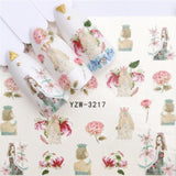 WUF Nail Art Nail sticker2019 New Slider Tattoo Flower Water Decal Santa Claus Snowman Full Wraps Designs Decals