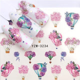 WUF Nail Art Nail sticker2019 New Slider Tattoo Flower Water Decal Santa Claus Snowman Full Wraps Designs Decals