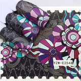 WUF Nail Stickers Water Decals Butterfly Floral Animal Black White Geometry Slider Manicure Nail Art Decoration