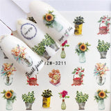 WUF Nail Stickers on Nails Horse Flower Stickers for Nails Lavender Nail Art Water Transfer Stickers Decals