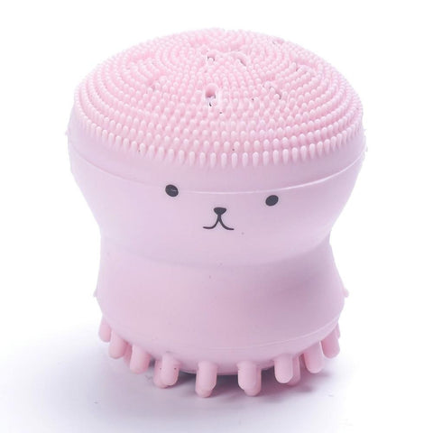 Wash Face Makeup Brush Facial Cleaning Exfoliating Cute Pink Octopus Silica gel Brush SPA facial treatment Tool 1 pc