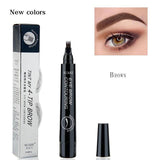 Waterproof Microblading Eyebrow Tattoo Pen 4 Head Fine Sketch Enhancer Fork Tip Eyebrow Tattoo Tint Eyebrow Gel Pencil Makeup