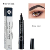 Waterproof Microblading Eyebrow Tattoo Pen 4 Head Fine Sketch Enhancer Fork Tip Eyebrow Tattoo Tint Eyebrow Gel Pencil Makeup