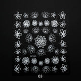 White Flowers Lace Nail Art Stickers Decorations Strips 3D Nail Stickers Decals Self Adhesive DIY Slider Design Manicure ZJT3003