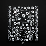 White Flowers Lace Nail Art Stickers Decorations Strips 3D Nail Stickers Decals Self Adhesive DIY Slider Design Manicure ZJT3003