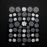 White Flowers Lace Nail Art Stickers Decorations Strips 3D Nail Stickers Decals Self Adhesive DIY Slider Design Manicure ZJT3003