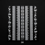 White Flowers Lace Nail Art Stickers Decorations Strips 3D Nail Stickers Decals Self Adhesive DIY Slider Design Manicure ZJT3003