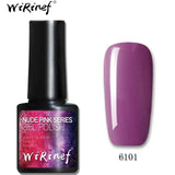 WiRinef 27 Colors 8ml Pure Semi-Permanent Nail Gel Polish UV Led Lacquer Hybrid Long Lasting UV Gel Nail Polish