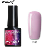 WiRinef 27 Colors 8ml Pure Semi-Permanent Nail Gel Polish UV Led Lacquer Hybrid Long Lasting UV Gel Nail Polish