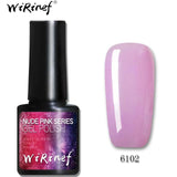 WiRinef 27 Colors 8ml Pure Semi-Permanent Nail Gel Polish UV Led Lacquer Hybrid Long Lasting UV Gel Nail Polish