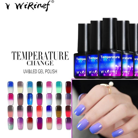 WiRinef Thermo Chameleon Gel Nail Polish Hot Sale Temperature Change Color Gel Varnish UV Gel Nail Varnish Lacquer