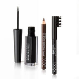 Women Makeup Set Waterproof Long Lasting Eyeliner Liquid +2pcs Eyebrow Pencils Makeup Kit Professional Eye Makeup New 2018