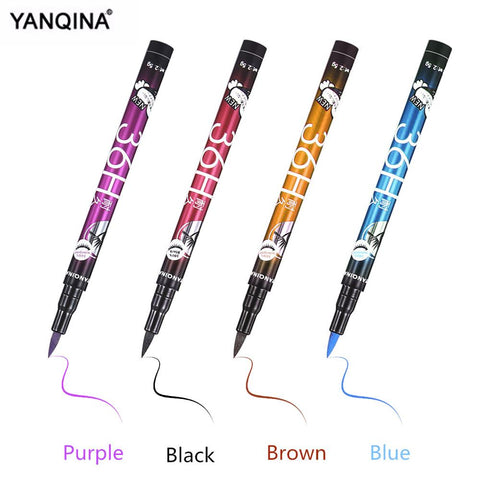 YAQINA 4 Colors Eyeliner Pencil Waterproof Professional Liquid Long Lasting Cosmetics Eye Liner Pen Black Smooth Make Up Tools