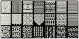 "YICAIRE 1Pc Geometric Peacock Image Stamping Template Stencils For Nails, Reusable Rhombus Nail Art Template Manicure Plate 435Q"