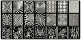 "YICAIRE 1Pc Geometric Peacock Image Stamping Template Stencils For Nails, Reusable Rhombus Nail Art Template Manicure Plate 435Q"