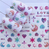 YWK 1 Sheet Pink Flower Water Transfer Slider for Manicure Nail Art Decoration Nail Sticker