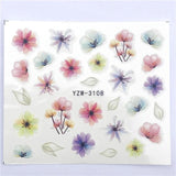 YWK 1 Sheet Pink Flower Water Transfer Slider for Manicure Nail Art Decoration Nail Sticker