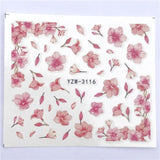 YWK 1 Sheet Pink Flower Water Transfer Slider for Manicure Nail Art Decoration Nail Sticker