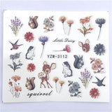 YWK 1 Sheet Pink Flower Water Transfer Slider for Manicure Nail Art Decoration Nail Sticker