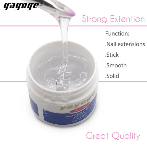 Yayoge 56ml 7colors resin  builder gel set nail polish art curing by uv led dryer lamp For nail extension
