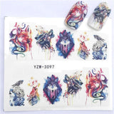 ZKO 1 PC Hot Nail Sticker Leading Knotted Cat/Flower Beauty Water Transfer Stamping Nail Art Tips Nail Decor Manicure Deca