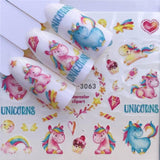 ZKO 1 Sheet Lovely Cartoon Flower Water Slider Nail Decals Sticker DIY Colorful Designs Gel Polish Nail Sticker