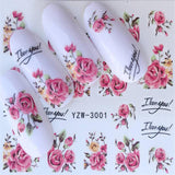 ZKO 1 Sheet Lovely Cartoon Flower Water Slider Nail Decals Sticker DIY Colorful Designs Gel Polish Nail Sticker