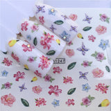 ZKO 1 Sheet Lovely Cartoon Flower Water Slider Nail Decals Sticker DIY Colorful Designs Gel Polish Nail Sticker