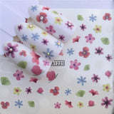 ZKO 1 Sheet Lovely Cartoon Flower Water Slider Nail Decals Sticker DIY Colorful Designs Gel Polish Nail Sticker