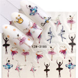ZKO Colorful Mixed Flower Nail Sticker Water Transfer Full Wraps Manicure Tips Decals Nail Xmas Glitter