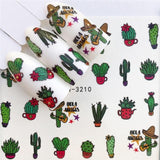 ZKO Colorful Mixed Flower Nail Sticker Water Transfer Full Wraps Manicure Tips Decals Nail Xmas Glitter