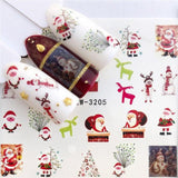ZKO Colorful Mixed Flower Nail Sticker Water Transfer Full Wraps Manicure Tips Decals Nail Xmas Glitter