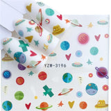 ZKO Colorful Mixed Flower Nail Sticker Water Transfer Full Wraps Manicure Tips Decals Nail Xmas Glitter
