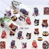 ZKO Colorful Mixed Flower Nail Sticker Water Transfer Full Wraps Manicure Tips Decals Nail Xmas Glitter