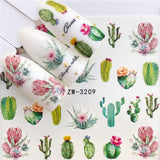ZKO Colorful Mixed Flower Nail Sticker Water Transfer Full Wraps Manicure Tips Decals Nail Xmas Glitter