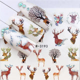 ZKO Colorful Mixed Flower Nail Sticker Water Transfer Full Wraps Manicure Tips Decals Nail Xmas Glitter