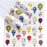 ZKO Colorful Mixed Flower Nail Sticker Water Transfer Full Wraps Manicure Tips Decals Nail Xmas Glitter