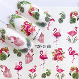 ZKO Colorful Mixed Flower Nail Sticker Water Transfer Full Wraps Manicure Tips Decals Nail Xmas Glitter