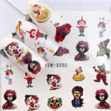 ZKO Colorful Mixed Flower Nail Sticker Water Transfer Full Wraps Manicure Tips Decals Nail Xmas Glitter