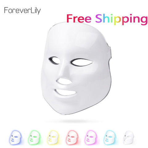 foreverlily 7 colors LED Facial Mask face mask machine Photon Therapy Light Skin Rejuvenation Facial PDT Skin Care beauty Mask