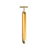 foreverlily mini Slimming Face 24k Gold Vibration Facial Beauty Roller Face Massager Stick Lift Skin Tightening Wrinkle Bar Face