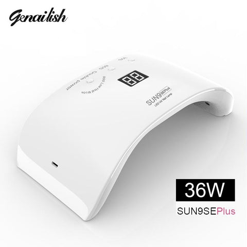 genailish SUN9SEPLUS 36W UV Lamp LED Lamps Nail dryer Double Power Nail Lamps for Nail UV Gels Polish USB Charge Nail Art Tools