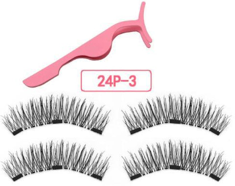 magnetic eyelashes with 3 magnetic magnets lashes natural false eyelashes magnet lash with eye lash applicator 24P-Z-3-T