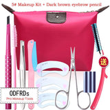 makeup set Eyebrow pencil+Tweezers+brushes+Trimmer+Eyebrow mold+Cosmetic scissors+blade+Bag make up kit  2034